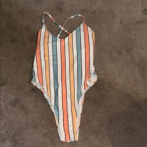 Striped Multicolor One-Piece Swimsuit